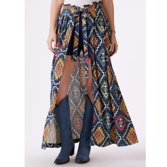 DOUBLE D RANCH PECOS BLANKET WRAP SKORT SKIRT SIZE XL WESTERN NWT